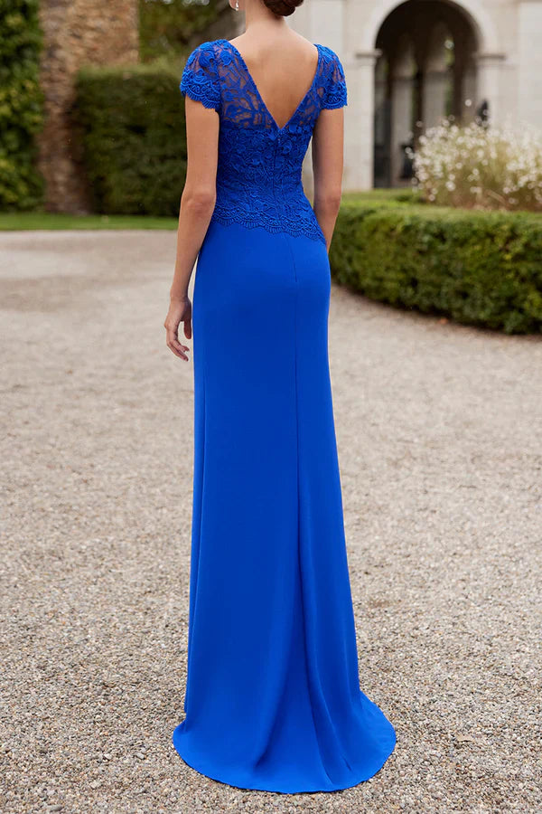 Luolandi Spoon short sleeved lace decal fits two colors mother of the bride dresses Beautiful