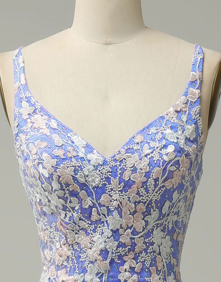 Luolandi Gorgeous Mermaid V-Neck Long Prom Dress With Appliques Charming Evening Dress