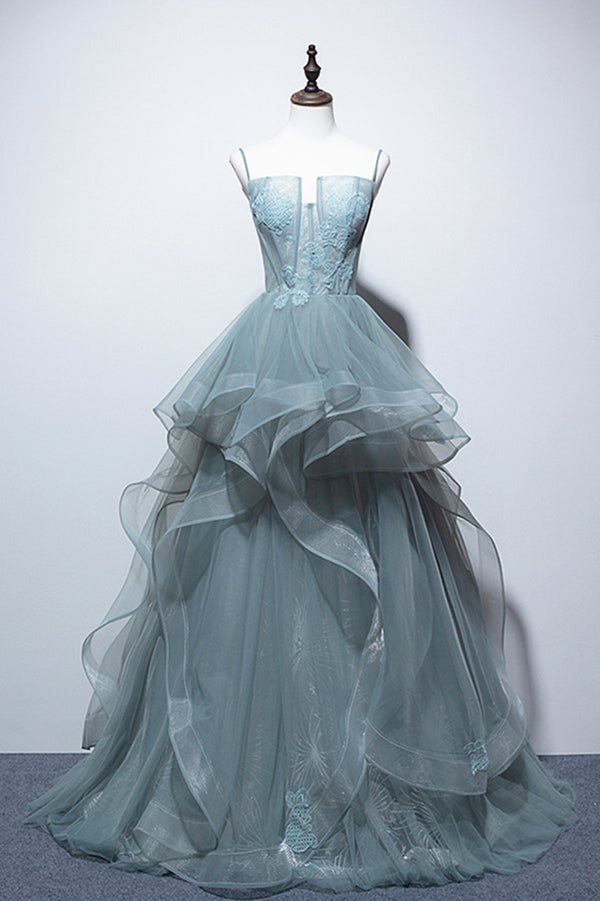 Luolandi Green Lace Long Prom Dresses Lace Long Formal Evening Dress Beautiful