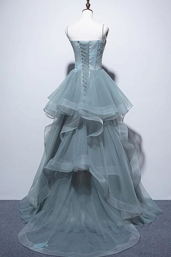 Luolandi Green Lace Long Prom Dresses Lace Long Formal Evening Dress Beautiful