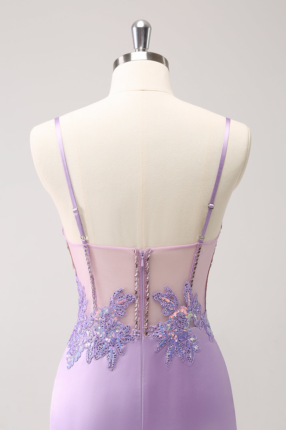 Luolandi Unique Glitter Purple Corset Pleated Tight Homecoming Dress with Sequins Sparkly Party Dress