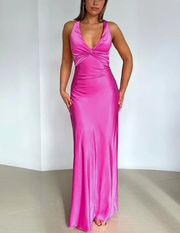 Luolandi Elegant Purple V Neck Halter Vintage Prom Dress Sexy Party Dress Yellow Evening Formal Dress
