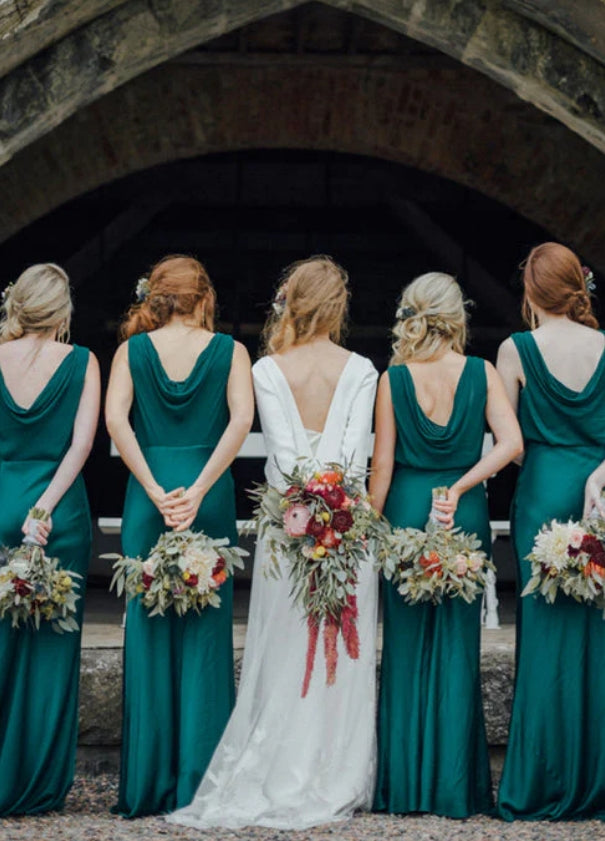 Luolandi Gogerous Scoop Neck Mermaid Sleeveless Floor-Length Long Bridesmaid Dress Simple Party Dress