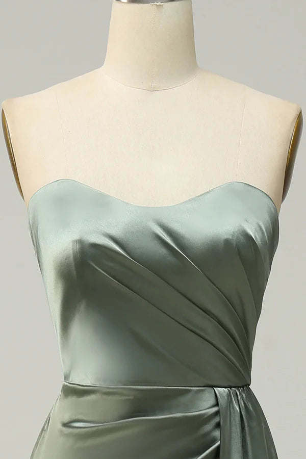 Luolandi Split top eucalyptus long bridesmaid dress Off Shoulder With Slit