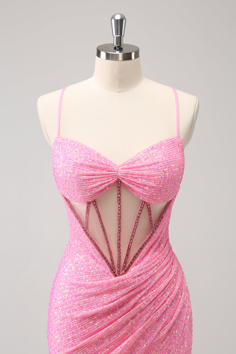 Luolandi Sparkly Unique Dark Green Tight Sequin Corset Homecoming Dress with Lace Up Back Sexy Party Dress