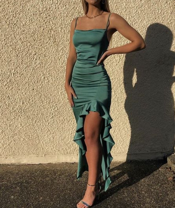 Luolandi Green Sheath Prom Dresses Formal Evening Gowns Charming Party Dress