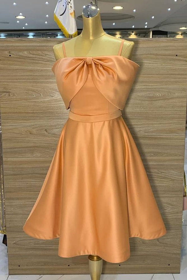 Luolandi Sky Blue Spaghetti Straps A-Line Homecoming Dress Solid Color Short Party Dress