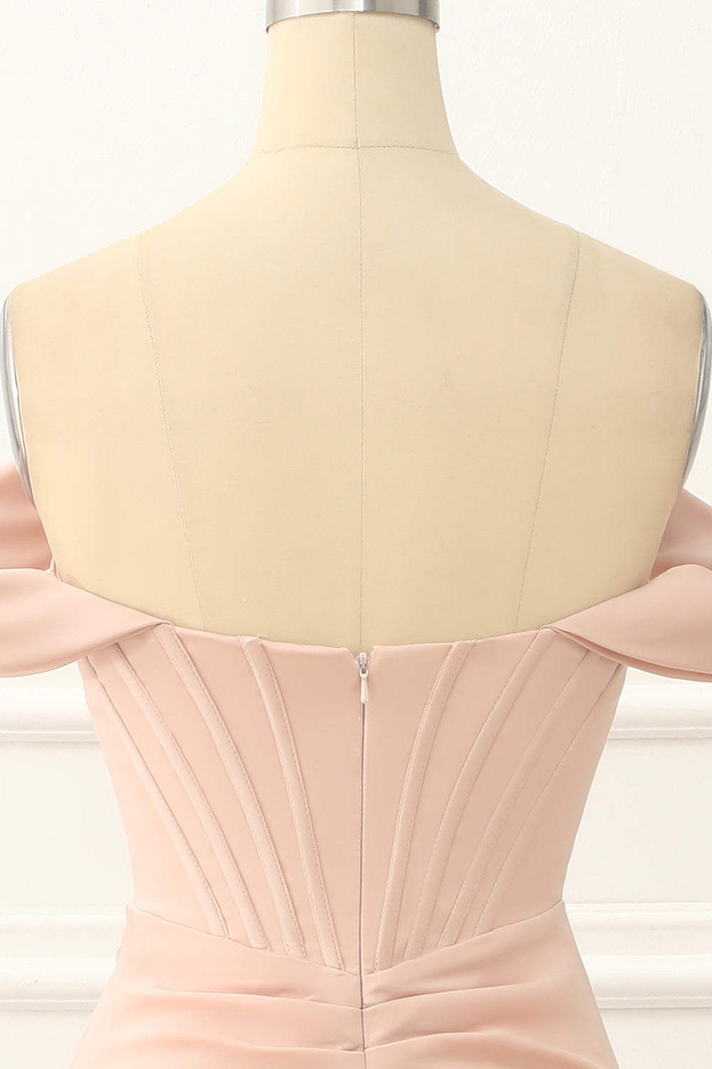 Luolandi Blush Off The Shoulder Mermaid Prom Dress With Slit Sexy Evening Dress