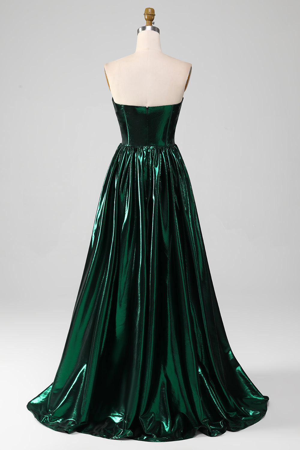 Luolandi Glitter Dark Green Corset Metallic Long Prom Dress Off Shoulder Sexy Evening Dress