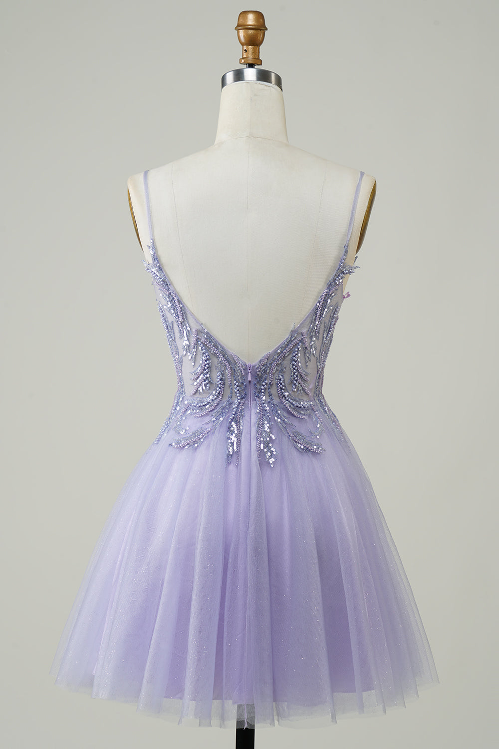 Luolandi Glitter Green A Line Homecoming Dress With Beaded Sexy Party Dress