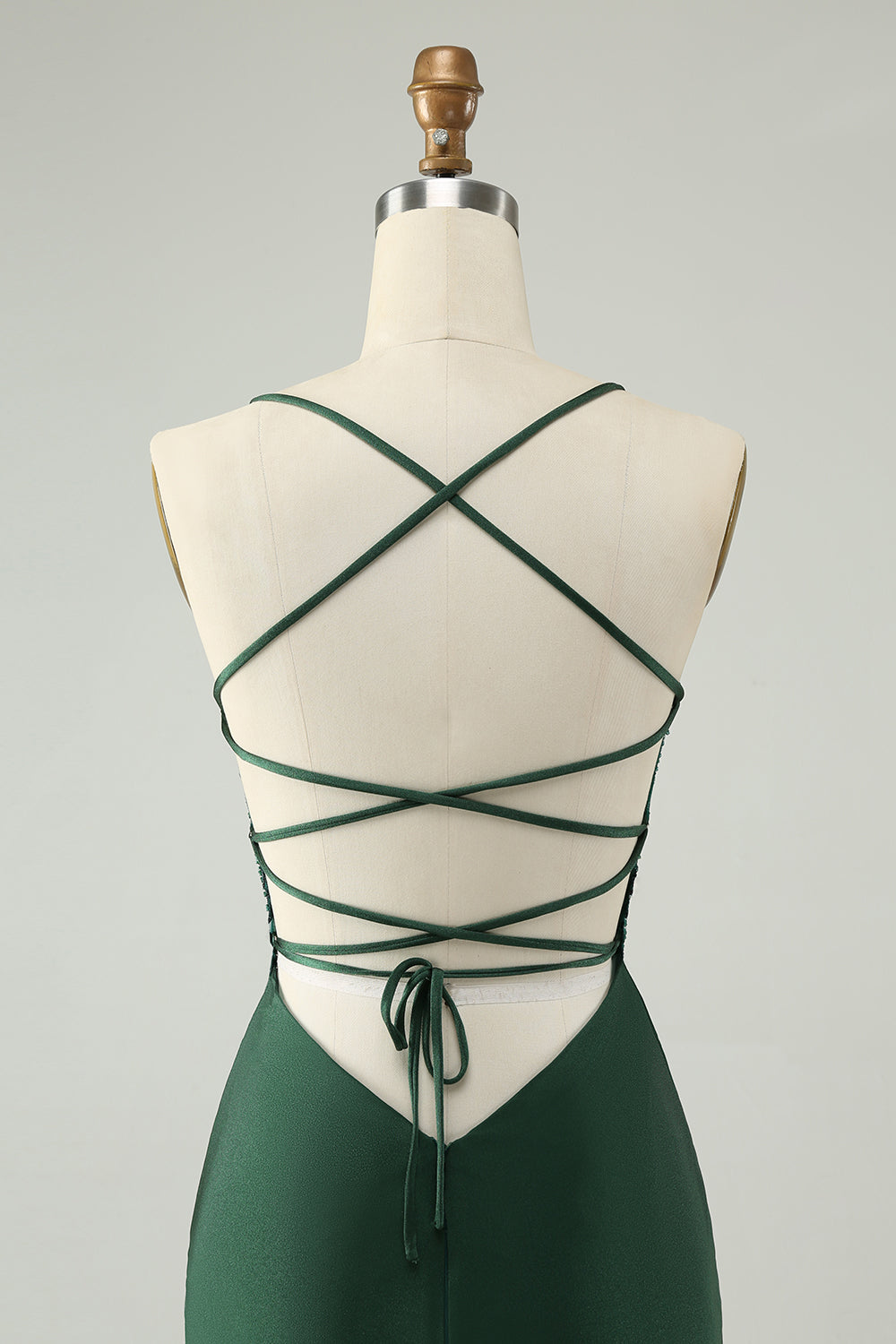 Luolandi Glitter Dark Green Tight V Neck Beaded Homecoming Dress Sexy Party Dress