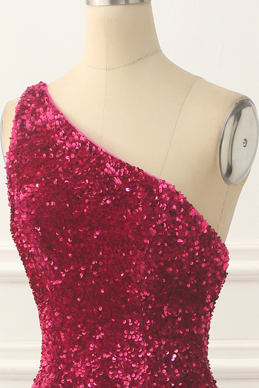 Luolandi Sequin Long Prom Dress One Shoulder Sparkly Evening Dress Floor Length