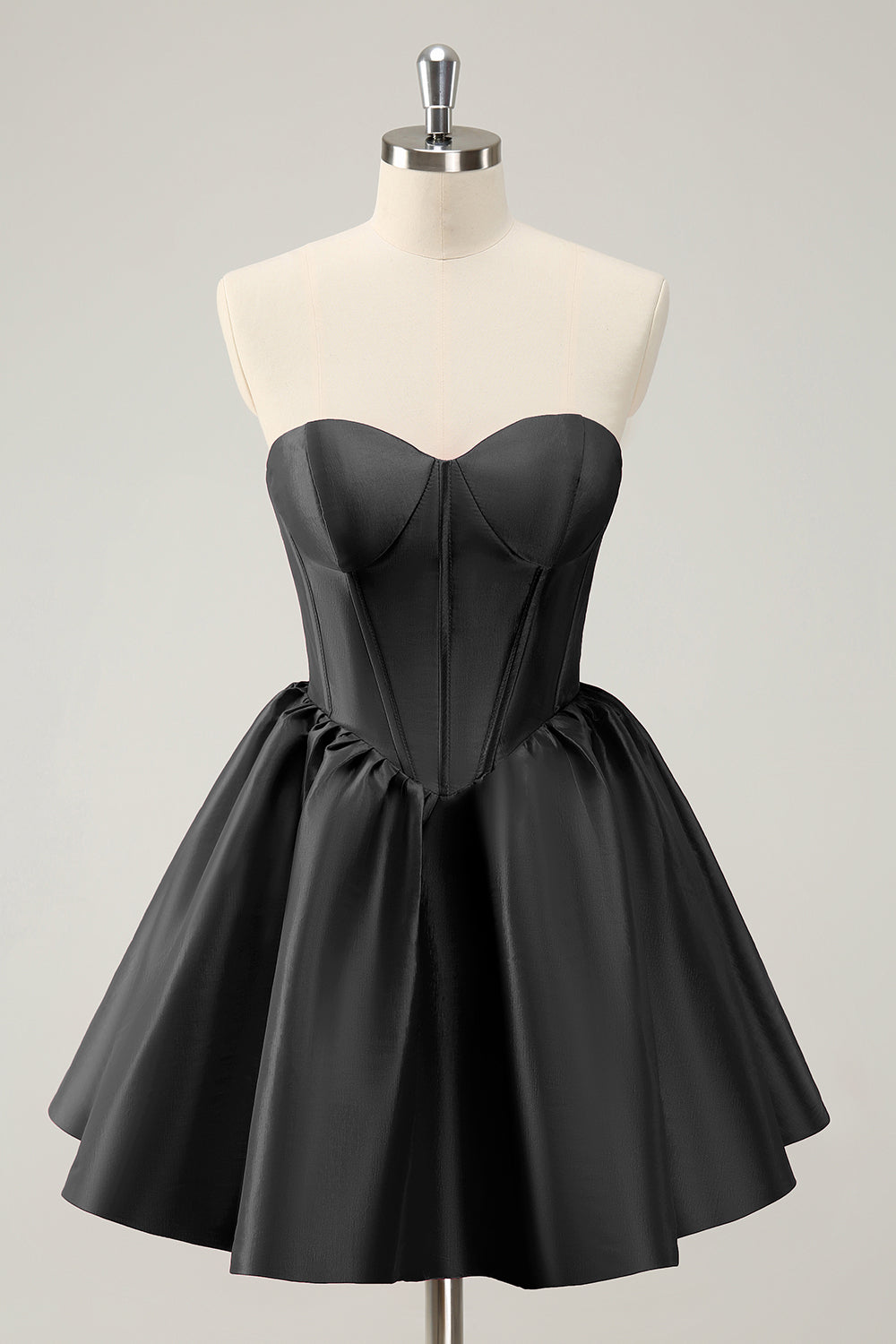 Luolandi Fuchsia A Line Sweetheart Corset Satin Cute Homecoming Dress Party Dress