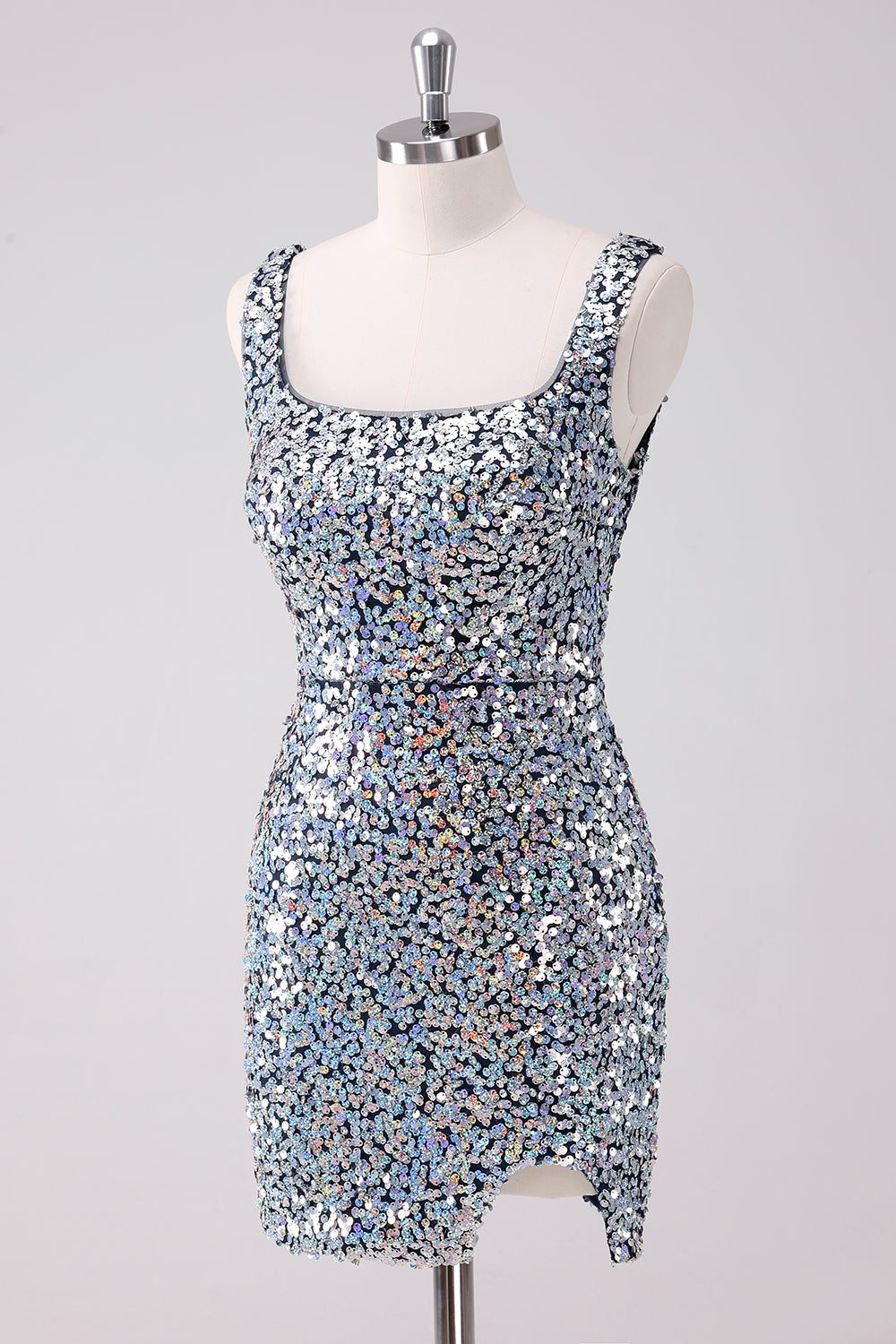 Luolandi Modern Sequins Square Neck Tight Homecoming Dress Sparkly Party Dress