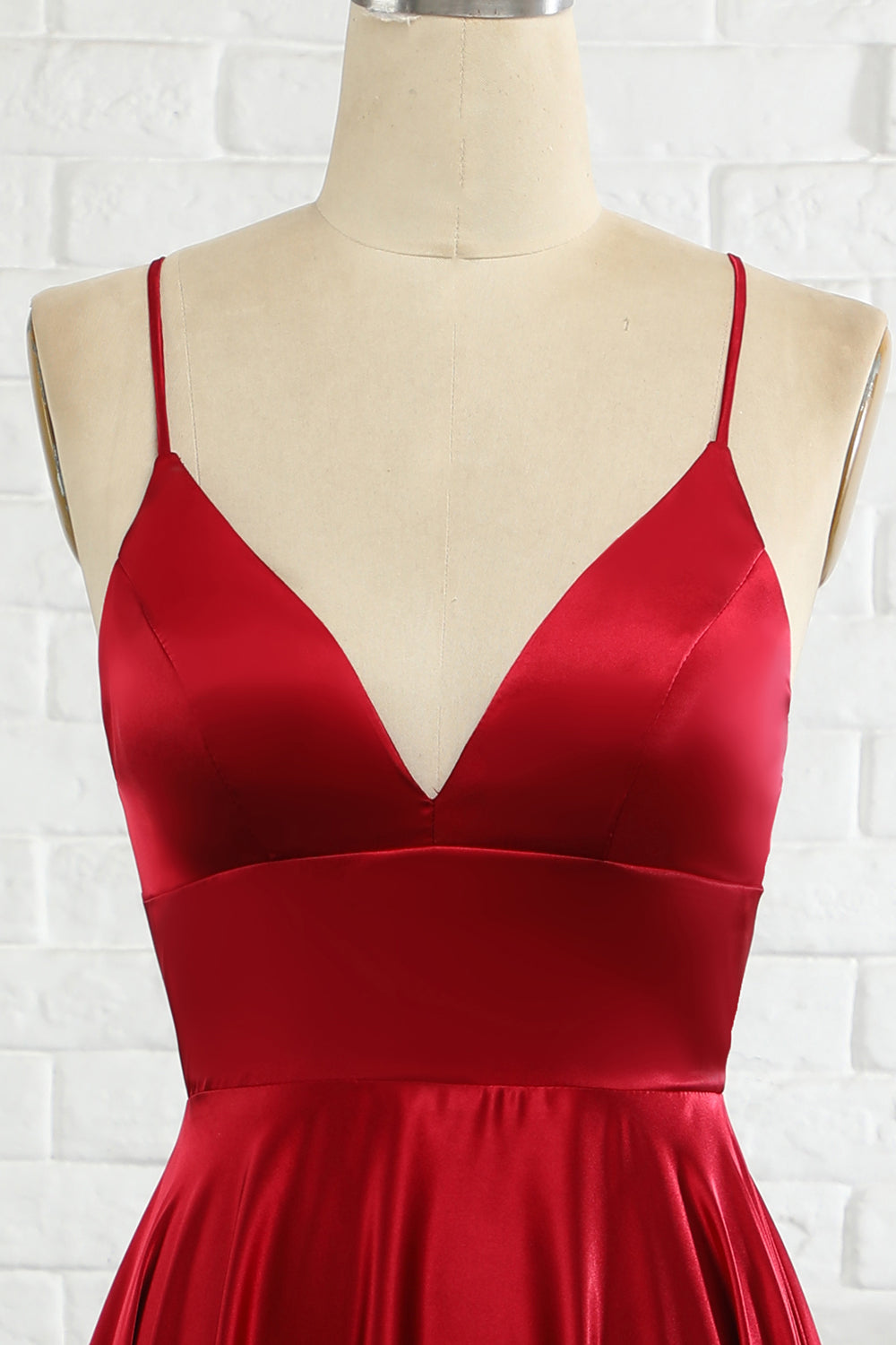 Luolandi Simple A Line Spaghetti Straps Burgundy Long Prom Dress With Cirss Cross Back Sexy Evening Dress