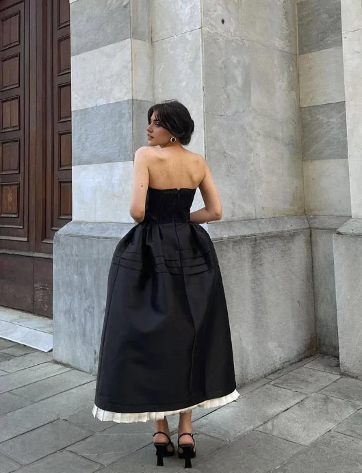 Luolandi Elegant A Line Strapless Long Prom Dress Charming Evening Party Dress Beautiful Women's Dresses