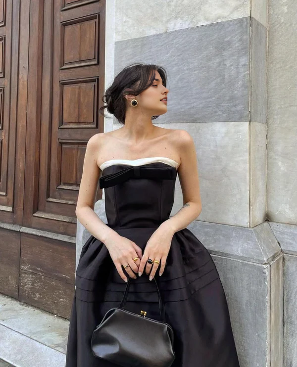 Luolandi Elegant A Line Strapless Long Prom Dress Charming Evening Party Dress Beautiful Women's Dresses