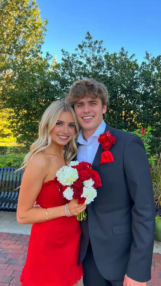 Luolandi Sweet Strapless Short Prom Dress Simple Homecoming Dress Lovely Graduation Dress Cute Birthday Party Dress