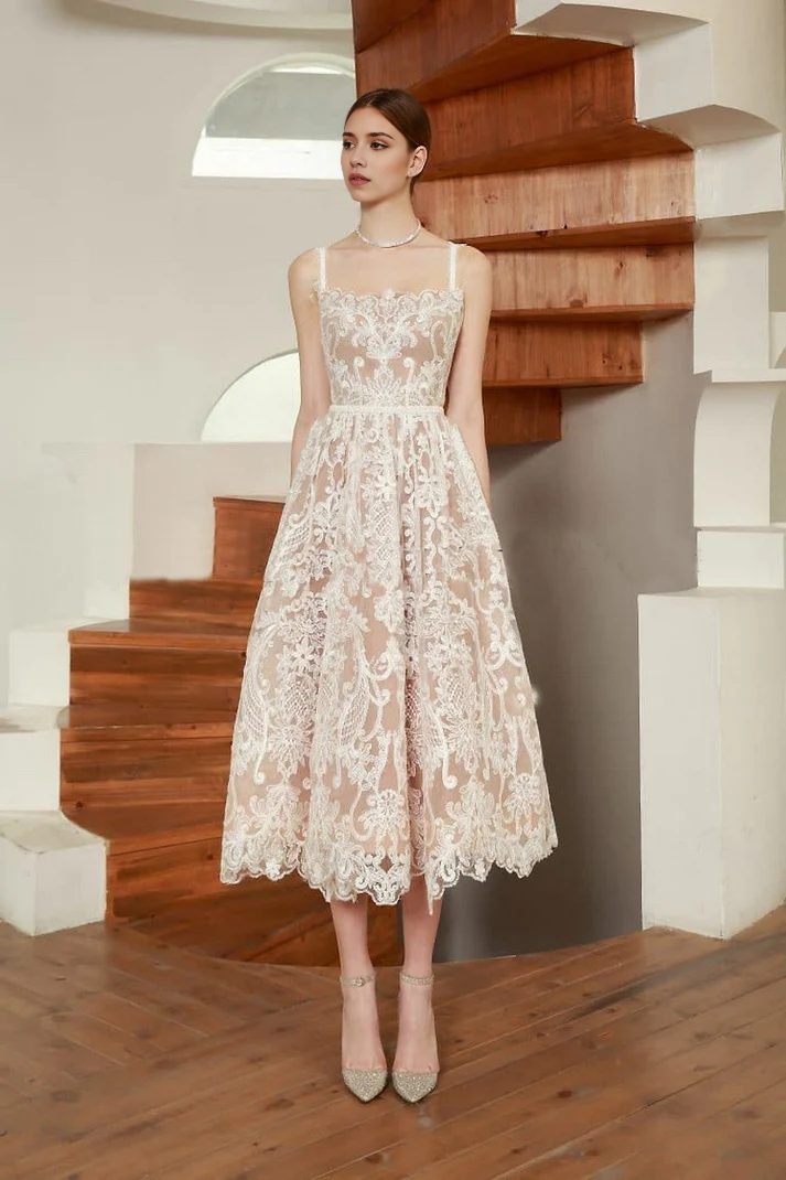 Luolandi Elegant A Line Sleeveless Lace Prom Dress Charming Cocktail Dresses Chic Graduation Dress