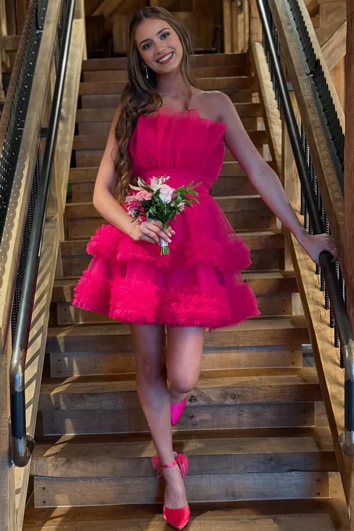 Luolandi Sweetheart A-Line Strapless Short Prom Dress Charming Homecoming Dress Lovely Graduation Dress Cute Birthday Party Dress