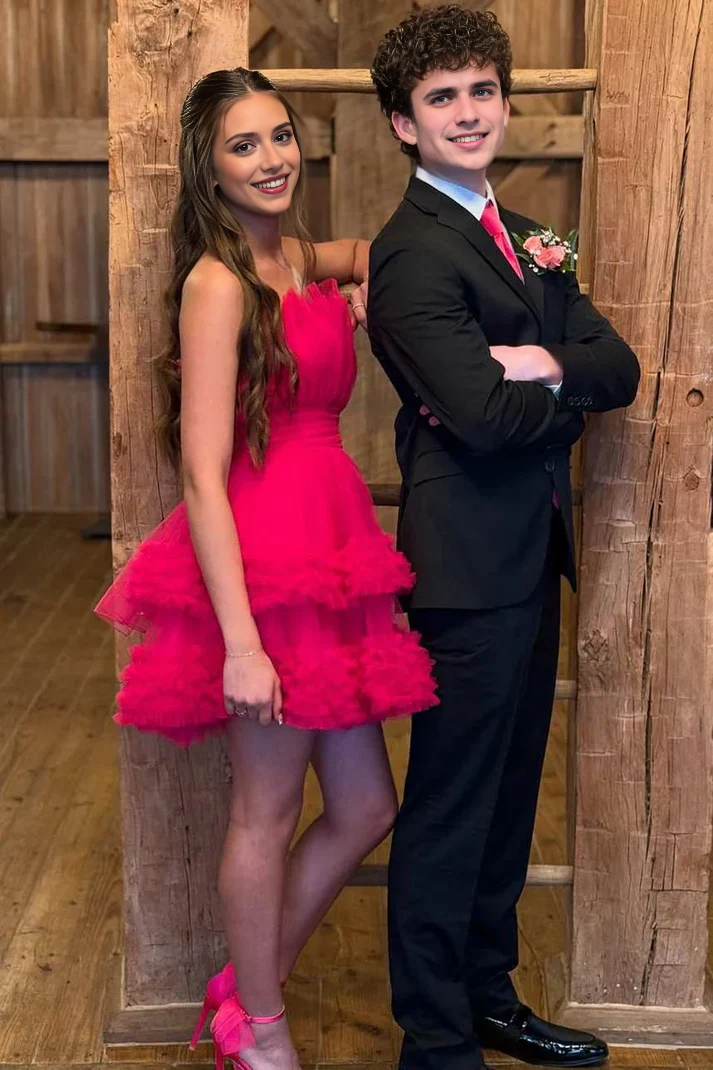 Luolandi Sweetheart A-Line Strapless Short Prom Dress Charming Homecoming Dress Lovely Graduation Dress Cute Birthday Party Dress