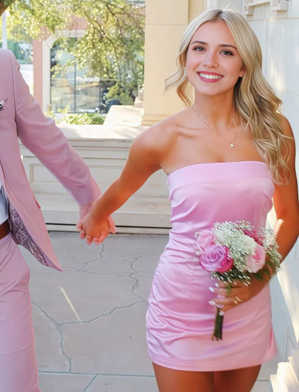 Luolandi Sweetheart Sheath Strapless Short Prom Dress Cute Homecoming Dress Lovely Graduation Dress Mini Birthday Party Dress