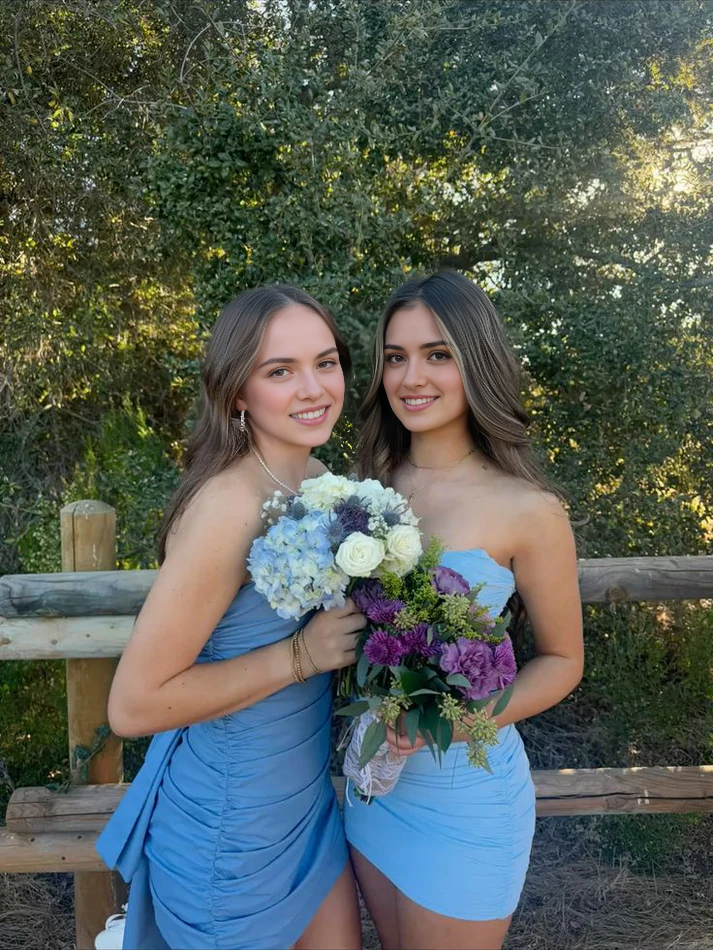 Luolandi Sweetheart Sheath Strapless Short Prom Dress Cute Simple Homecoming Dress Lovely Graduation Dress Mini Birthday Party Dress