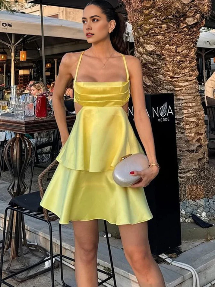 Luolandi Fashion A Line Short Prom Dress Simple Homecoming Dress Lovely Graduation Dress Chic Birthday Party Dress