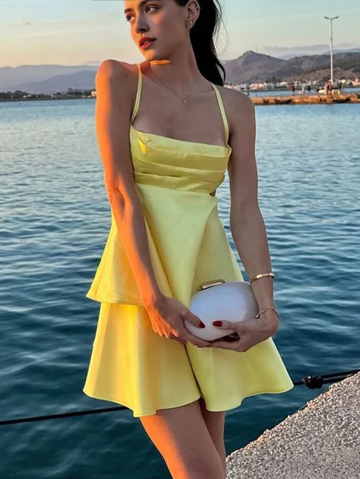 Luolandi Fashion A Line Short Prom Dress Simple Homecoming Dress Lovely Graduation Dress Chic Birthday Party Dress