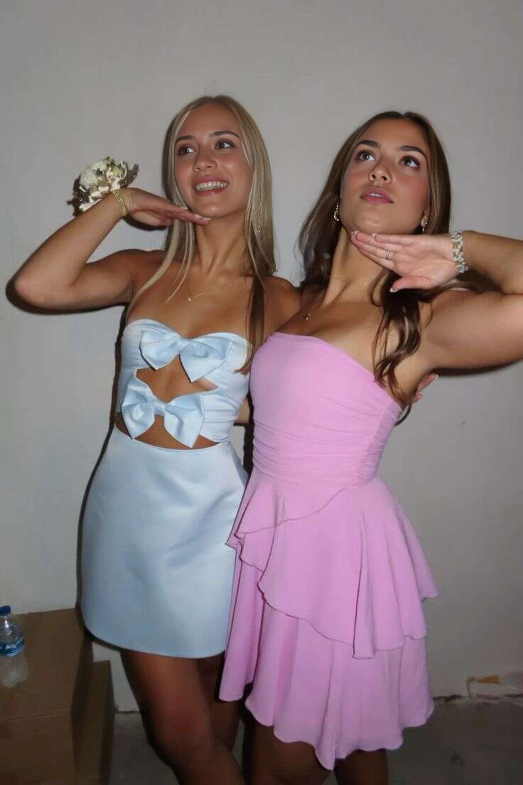 Luolandi Sweetheart Strapless Homecoming Dress With Bows  Lovely Graduation Dress Cute Birthday Party Dress