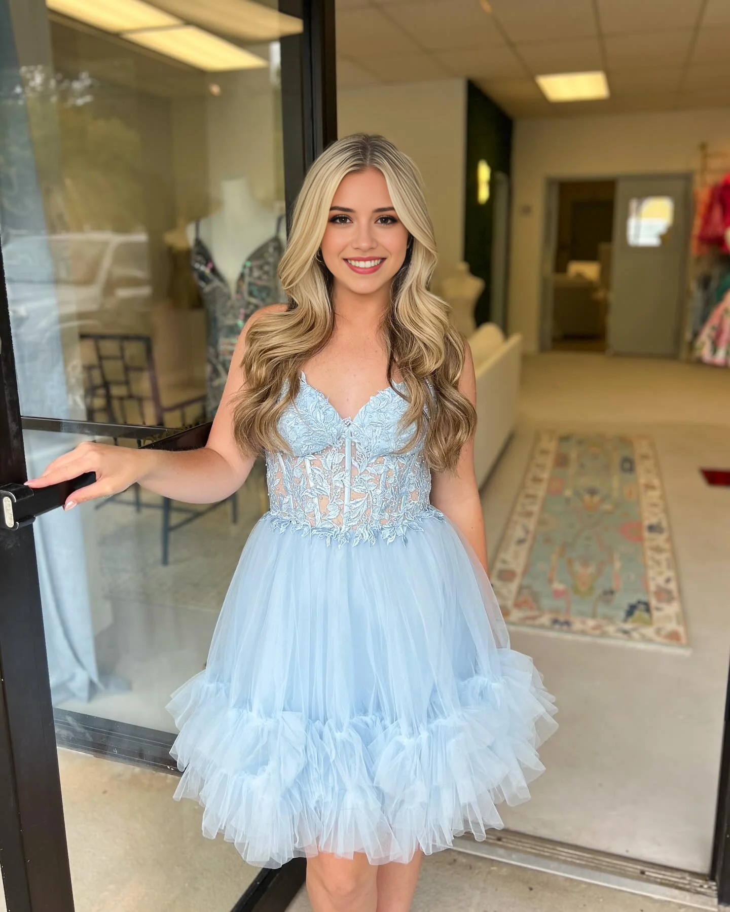 Luolandi Sweetheart A Line Strapless Homecoming Dress Lovely Graduation Dress Cute Birthday Party Dress