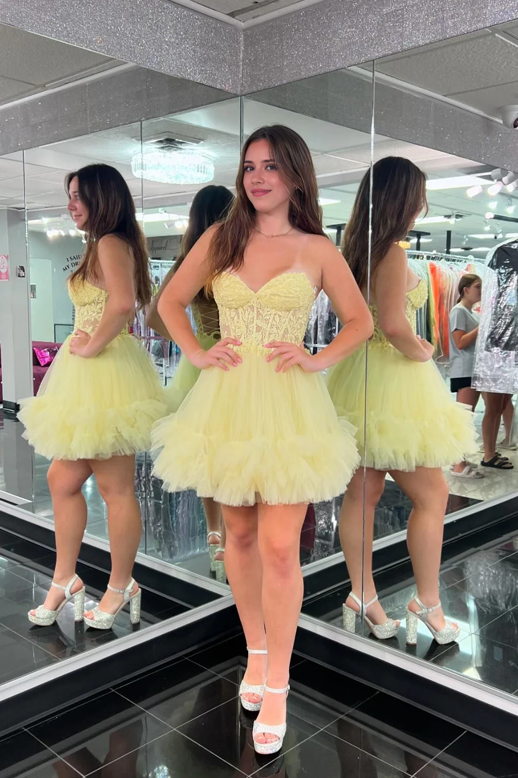 Luolandi Sweetheart A Line Strapless Homecoming Dress Lovely Graduation Dress Cute Birthday Party Dress