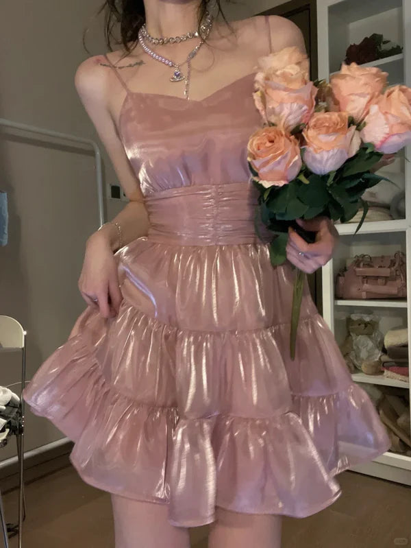 Luolandi Stunning A Line Spaghetti Strap Short Prom Dress Charming Homecoming Dress Lovely Graduation Dress Sweetheart Birthday Party Dress