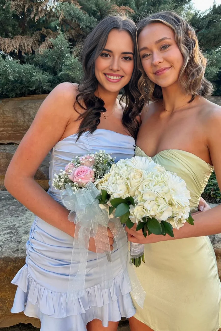 Luolandi Sweetheart Sheath Strapless Homecoming Dress with Ruffle Lovely Graduation Dress Cute Mini Birthday Party Dress