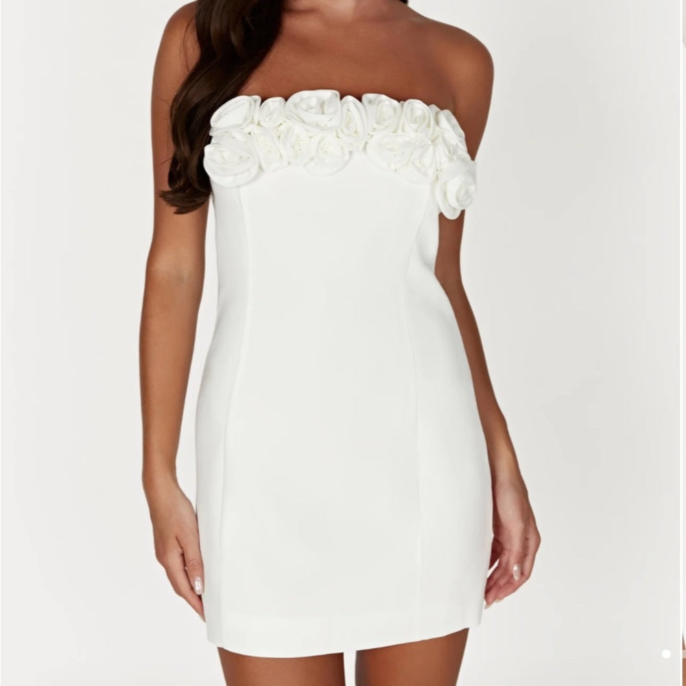 Luolandi Sweetheart Sheath Stapless Short Prom Dress With Flowers Charming Homecoming Dress Lovely Graduation Dress Mini Birthday Party Dress