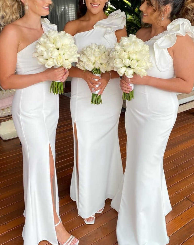 Luolandi One-Shoulder Prom Dress Mermaid Long Bridesmaid Dress Charming Evening Party Dress