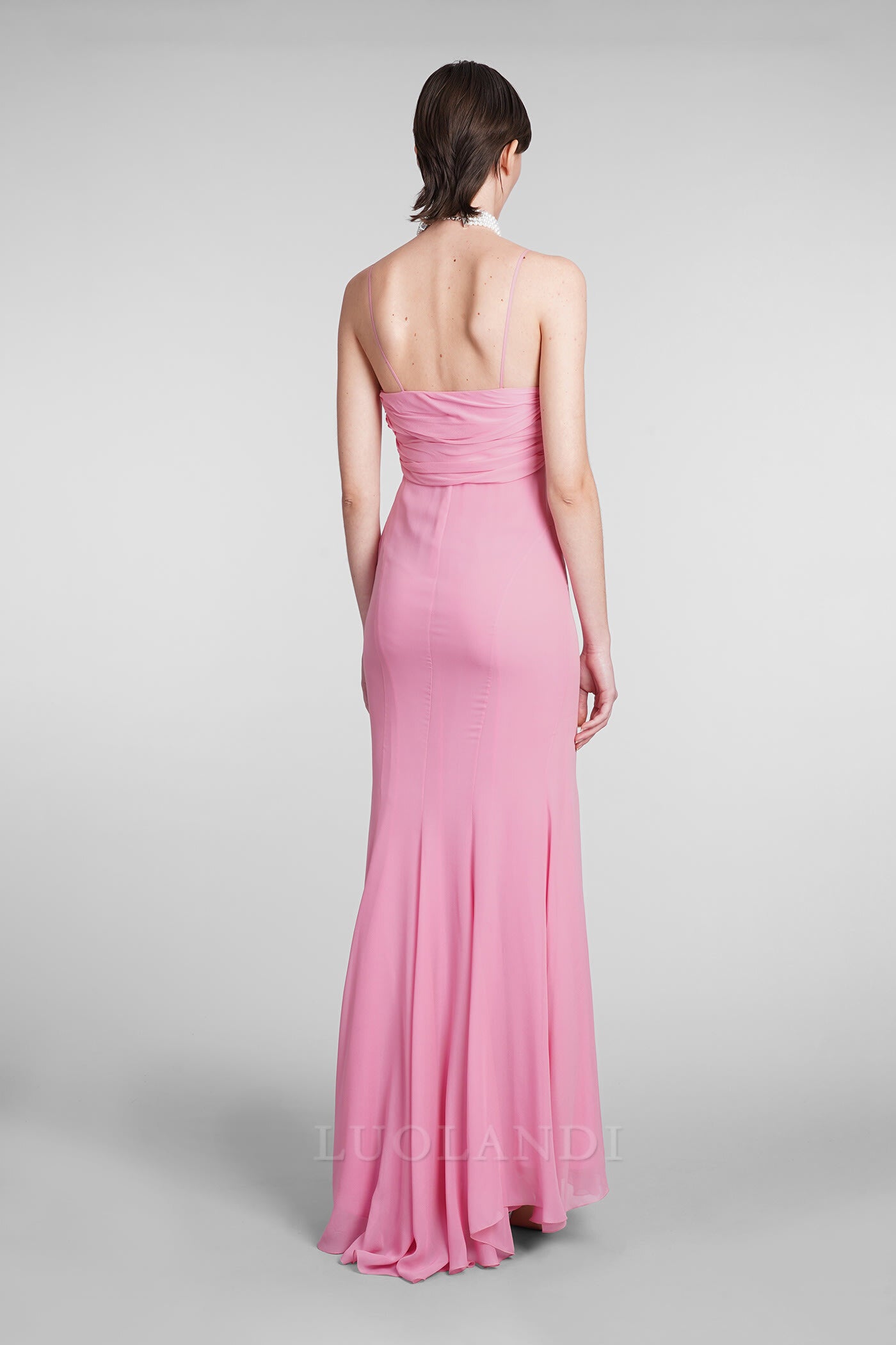 Luolandi Charming Rose-pink Long Prom Dress Formal Dress Elegant Evening Party Dress