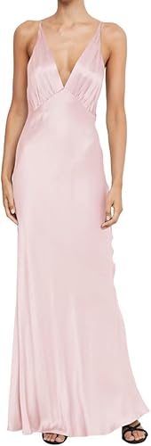 Luolandi Dress Yellow Sheath V-neck Long Prom Dress Satin Wedding Guest Dress Simple Party Dress