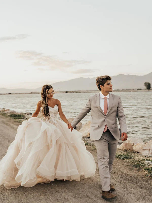 Luolandi Amazing Sweetheart Off-The-Shoulder Ball Gown Wedding Dresses Tulle Backless Gowns Beautiful