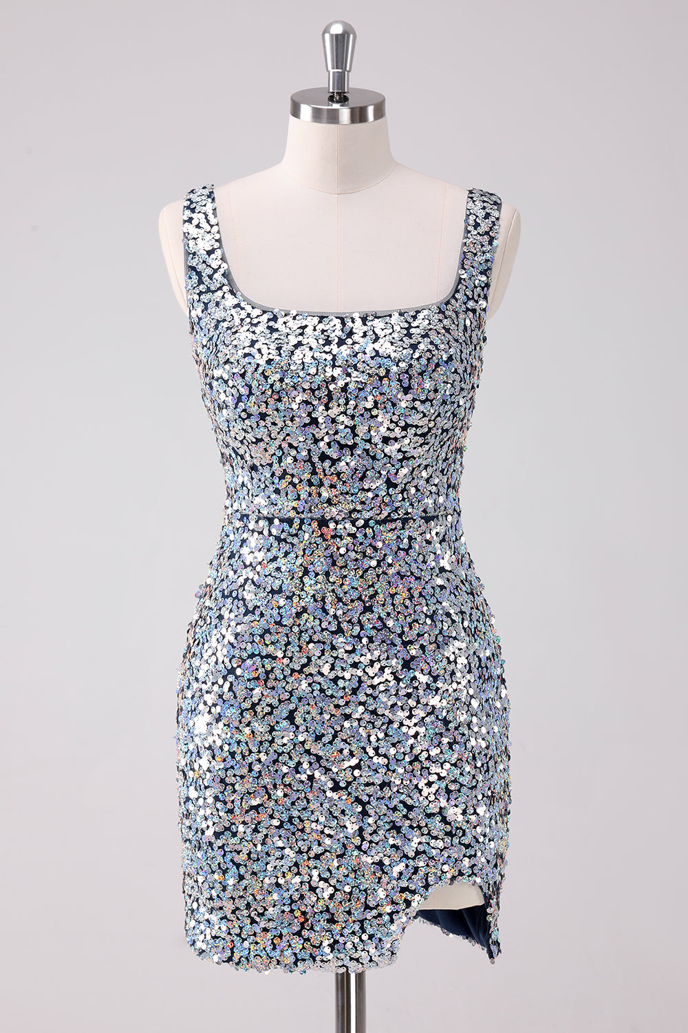 Luolandi Modern Sequins Square Neck Tight Homecoming Dress Sparkly Party Dress