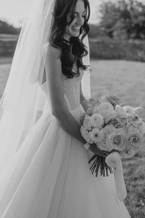 Luolandi Sparkly A-Line Glitter Tulle Sweetheart Wedding Dresses Off Shoulder Beautiful