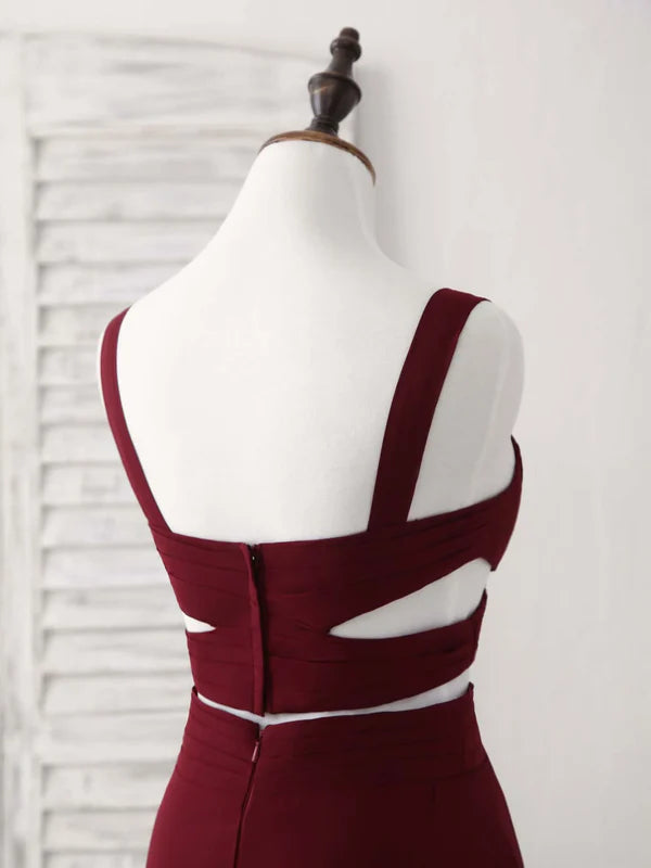 Luolandi Elegant Two Pieces A Line Sleeveless Long Prom Dress Simple Bridesmaid Dress