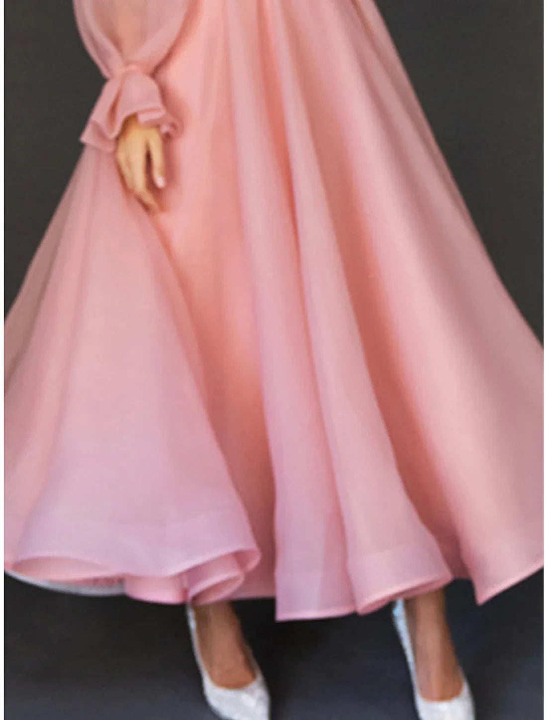 Luolandi Women's Prom Dress Party Dress Homecoming Dress Long Dress Maxi Dress Pink Long Sleeve Pure Color Ruched Fall Winter Autumn Strapless Fashion Wedding Guest Birthday Evening