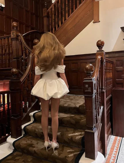 Luolandi A Line Off Shoulder Short Party Dress Homecoming Dress Sexy Graduation Dress Mini Dress