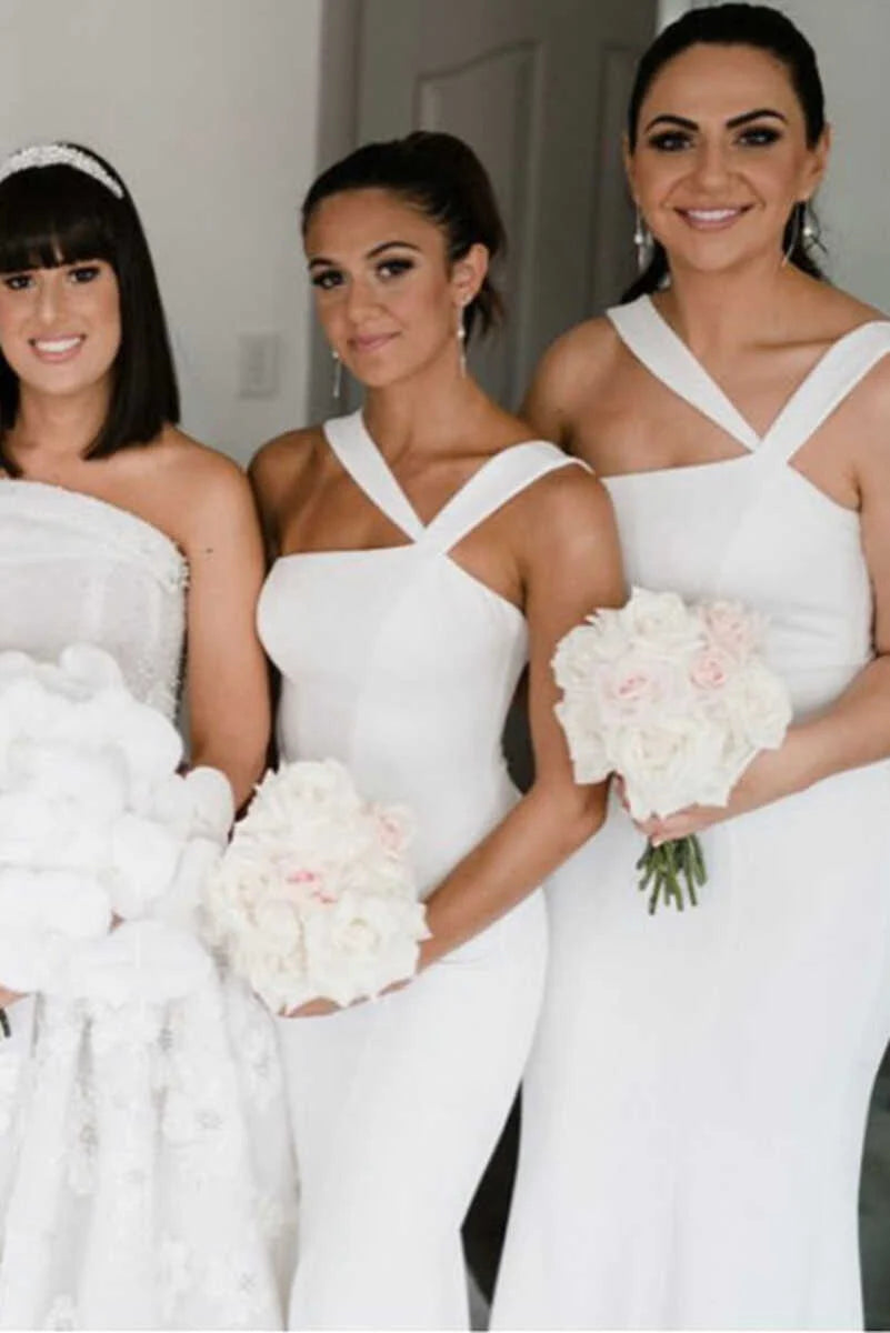 Luolandi Bow-Back Mermaid Long Bridesmaid Dress Elegant Evening Party Dress Formal Dress