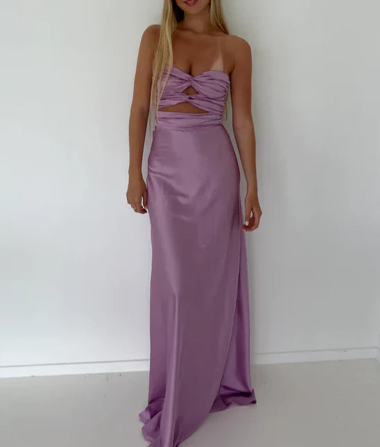 Luolandi Light Blue Strapless Satin Simple Long Prom Dress Yellow Off Shoulder Sexy Party Dress