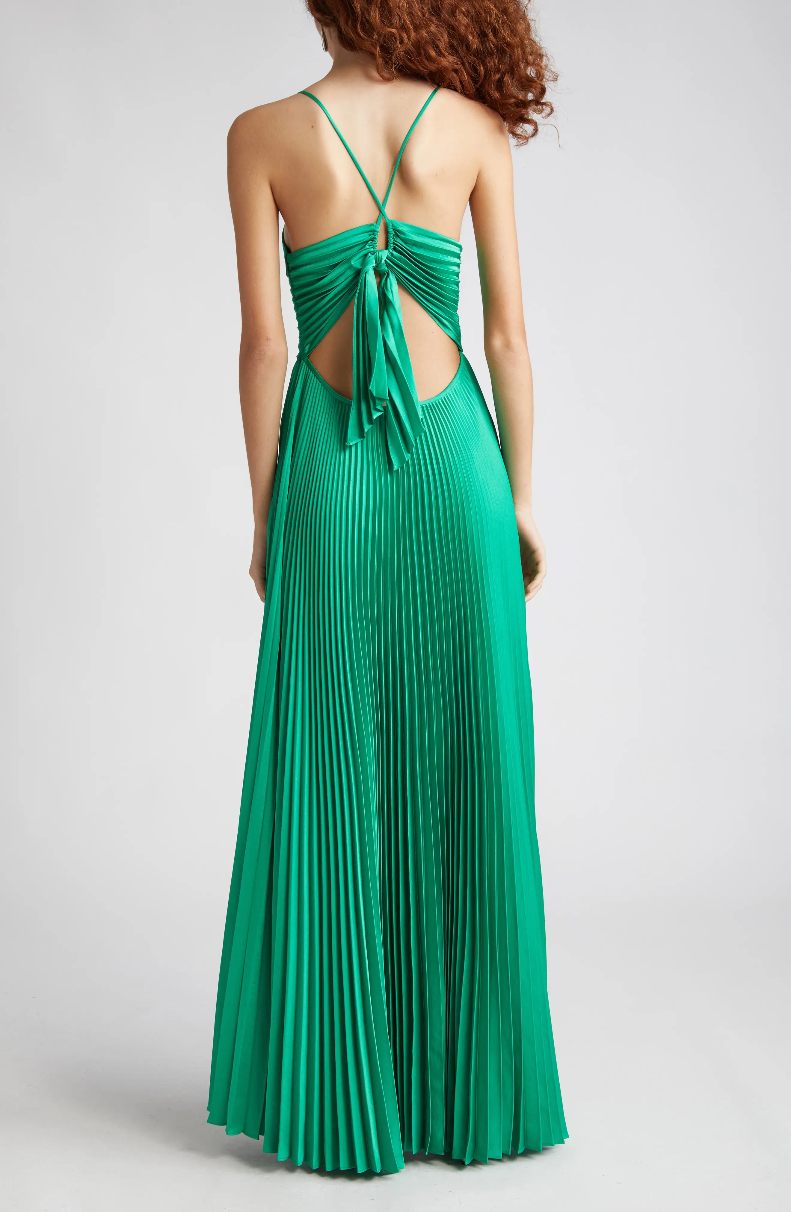 Luolandi Elegant Green Long Pleated Prom Dress Charming Evening Party Dress Formal Dress