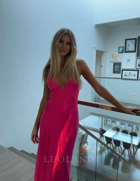 Luolandi Elegant V-neck Straps Mermaid Long Prom Dress Charming Evening Party Dress Formal Dress