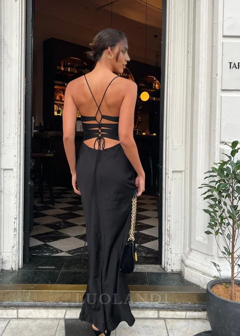 Luolandi Elegant V-neck Straps Mermaid Long Prom Dress Charming Evening Party Dress Formal Dress