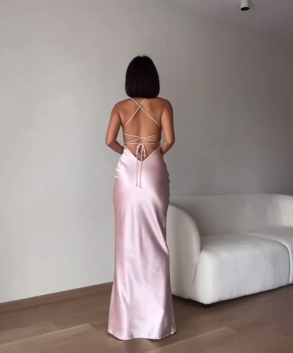 Luolandi Lovely Sheath Satin Prom Dress Elegant Simple Long Party Dress Sexy Evening Dress Formal Dress